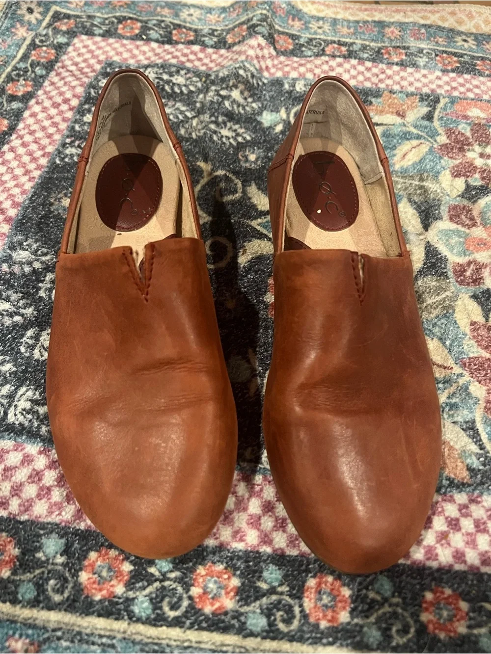 Women’s Slip-On Leather BOC Loafers in Rust